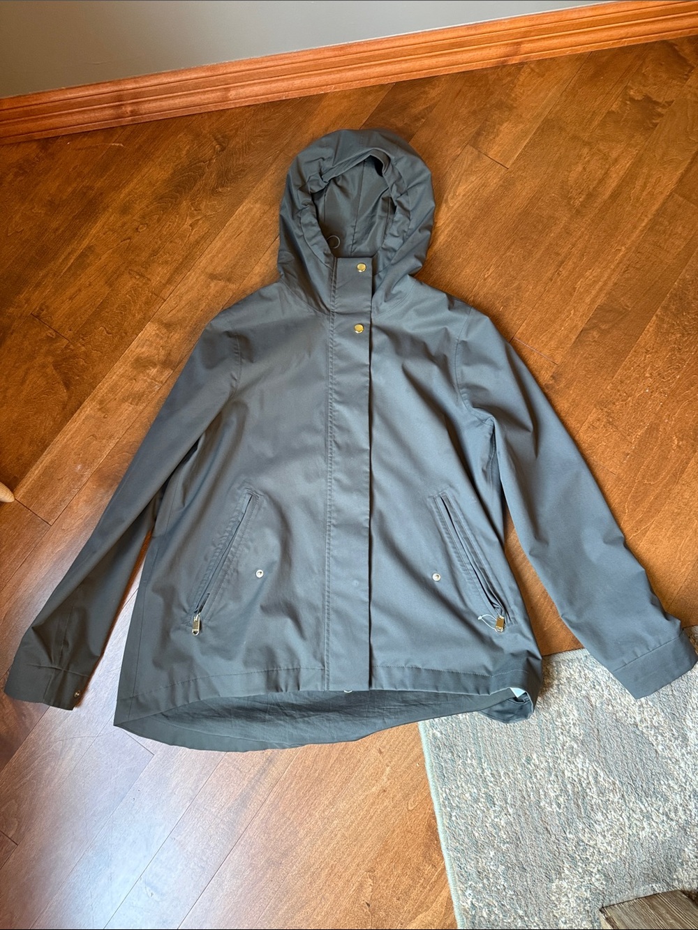 Athleta Hooded Utility Jacket in Slate Gray